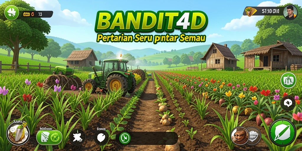 Tampilan permainan BANDIT4D dengan kebun yang indah dan tanaman yang beragam.