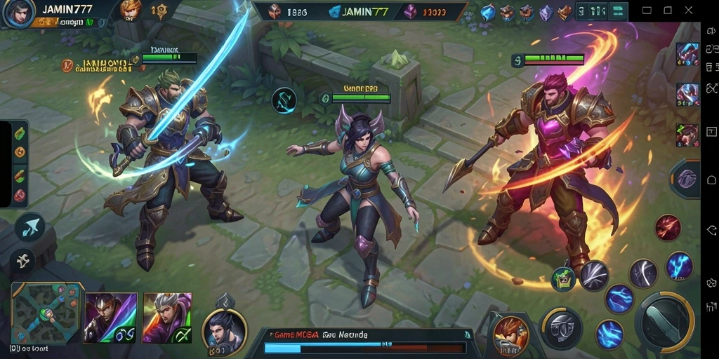 Tampilan gameplay seru di arena pertempuran JAMIN777.