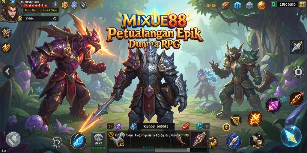Tampilan seru dalam permainan RPG MIXUE88 dengan aksi karakter yang mendebarkan.