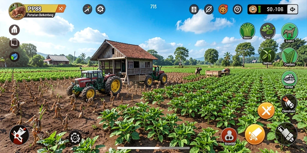 Tampilan gameplay PP88 yang menakjubkan dalam dunia pertanian.