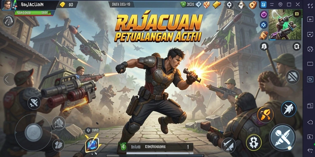 Tangkapan layar menunjukkan karakter beraksi dalam gameplay seru RAJACUAN.