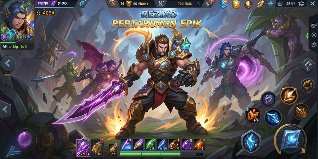 Tampilan gameplay seru dalam pertempuran tim di REZIXO.