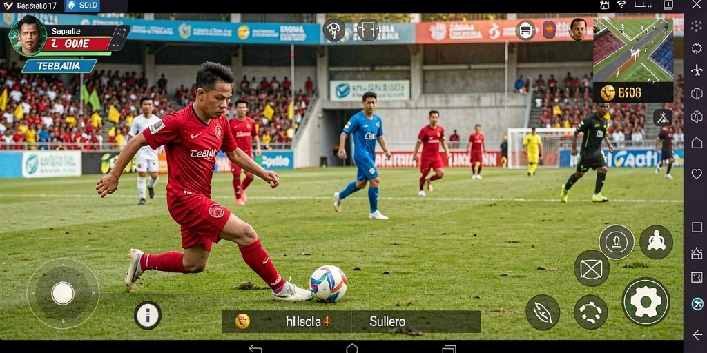 Gameplay seru dalam SD107 dengan tim sepak bola favorit.