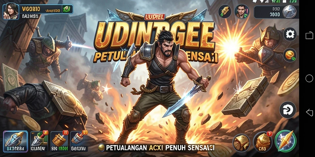 Tampilan gameplay UDINTOGEL yang mendebarkan dan penuh aksi.