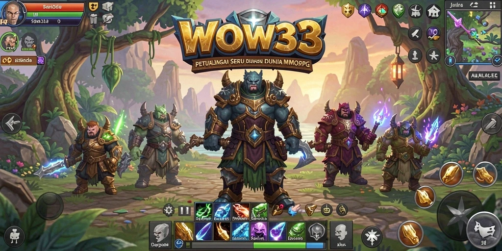 Screenshot gameplay WOW33 menampilkan aksi seru dalam pertempuran.